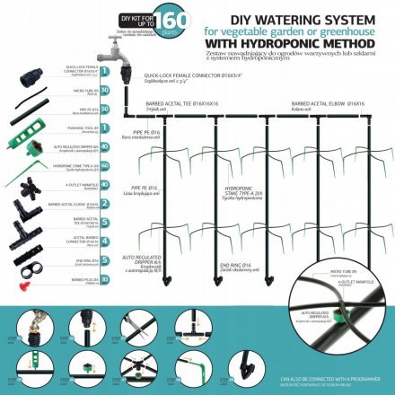 Комплект системи зрошення методом гідропоніки до 160 рослин