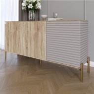 Комод закритий у вітальню на золотих металевих ніжках LION Грей 154x38x76,5 см Дуб сонома/Кашемір (LION-041872) Комод закритий у вітальню на золотих металевих ніжках LION Грей 154x38x76,5 см Дуб сонома/Кашемір (LION-041872)