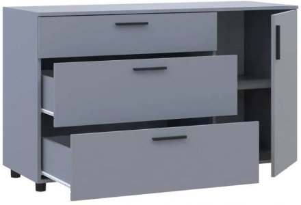 Комод Doros Торн Сірий 3Ш/1Д 135х51.6х80 (DRS-012107) Комод Doros Торн Сірий 3Ш/1Д 135х51.6х80 (DRS-012107)