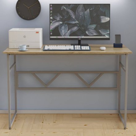 Письмовий стіл Ferrum-decor Райан 75x100x70 сірий ДСП Дуб Сонома 16мм (FRD-101622)