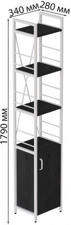 Етажерка 4/34 Ferrum-decor Серії Конект із тумбою 179x34x28 Білий ДСП Сосна Кембра (FRD-104472)