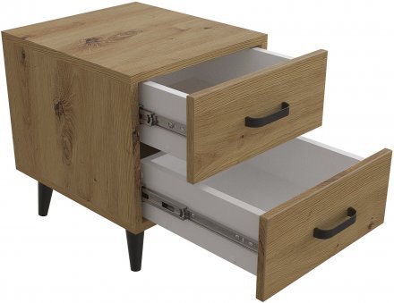 Тумба Віва 2 на конусних ніжках Ferrum-decor 41x35x40 Чорний метал ДСП Дуб Артизан 16 мм (FRD-106816) Тумба Віва 2 на конусних ніжках Ferrum-decor 41x35x40 Чорний метал ДСП Дуб Артизан 16 мм (FRD-106816)