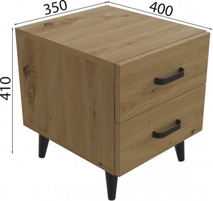 Тумба Віва 2 на конусних ніжках Ferrum-decor 41x35x40 Чорний метал ДСП Дуб Артизан 16 мм (FRD-106816) Тумба Віва 2 на конусних ніжках Ferrum-decor 41x35x40 Чорний метал ДСП Дуб Артизан 16 мм (FRD-106816)