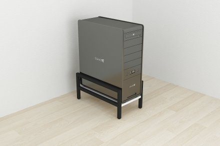 Підставка для системного блоку Ferrum-decor Нікі 21x24x45 Чорний ДСП Біле 16мм (FRD-105286)