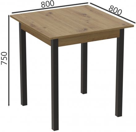 Стіл кухонний Ferrum-decor Агата 75x80x80 Чорний ДСП Дуб Артизан 16мм (FRD-105679) Стіл кухонний Ferrum-decor Агата 75x80x80 Чорний ДСП Дуб Артизан 16мм (FRD-105679)