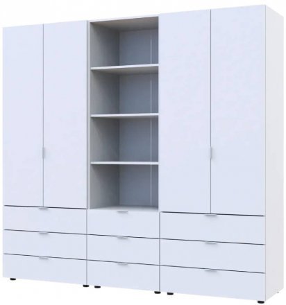 Шафа для одягу Doros Гелар Білий 2+2ДСП з пеналом 215х49.5х203.4 (DRS-011915) Шафа для одягу Doros Гелар Білий 2+2ДСП з пеналом 215х49.5х203.4 (DRS-011915)