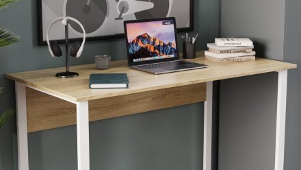 Комп'ютерний стіл Ferrum-decor Раян 75x100x60 білий ДСП Дуб Сан-Марино 16мм (FRD-101124) Комп'ютерний стіл Ferrum-decor Раян 75x100x60 білий ДСП Дуб Сан-Марино 16мм (FRD-101124)
