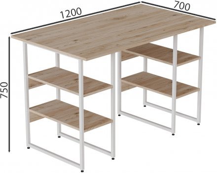 Комп'ютерний стіл Ferrum-decor Карен 75x120x70 білий ДСП Дуб Сан-Марино 16мм (FRD-102279)