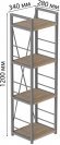 Етажерка 4/34 Ferrum-decor Серії Конект 120x34x28 сірий ДСП Дуб Сан-Марино 16мм (FRD-104284)