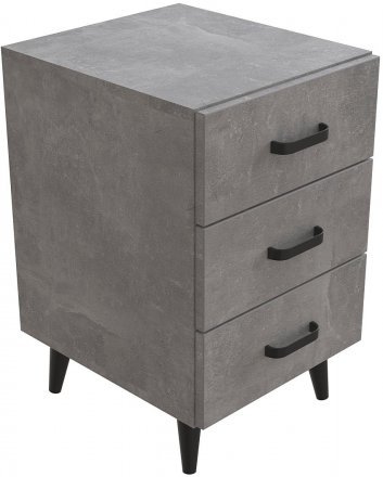 Тумба Віва 3 на конусних ніжках Ferrum-decor 56,5x35x40 Чорний метал ДСП Бетон 16 мм (FRD-106817) Тумба Віва 3 на конусних ніжках Ferrum-decor 56,5x35x40 Чорний метал ДСП Бетон 16 мм (FRD-106817)
