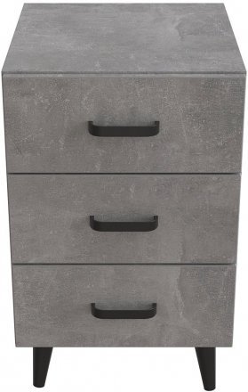 Тумба Віва 3 на конусних ніжках Ferrum-decor 56,5x35x40 Чорний метал ДСП Бетон 16 мм (FRD-106817) Тумба Віва 3 на конусних ніжках Ferrum-decor 56,5x35x40 Чорний метал ДСП Бетон 16 мм (FRD-106817)