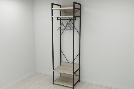 Шафа Гардероб Уні секція 2 серії Конект Ferrum-decor 220x60x50см Чорний метал ДСП Дуб Сонома 32 мм (FRD-104537) Шафа Гардероб Уні секція 2 серії Конект Ferrum-decor 220x60x50см Чорний метал ДСП Дуб Сонома 32 мм (FRD-104537)