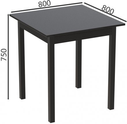 Стіл кухонний Ferrum-decor Агата 75x80x80 Чорний ДСП Сосна Кембра 16мм (FRD-105680)