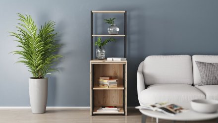 Стіл-тумба трансформер Смарт 3/1 з етажеркою Ferrum-decor 1430x1450x500 Чорний метал ДСП Дуб Сан-Марино 16 мм (FRD-105110) Стіл-тумба трансформер Смарт 3/1 з етажеркою Ferrum-decor 1430x1450x500 Чорний метал ДСП Дуб Сан-Марино 16 мм (FRD-105110)