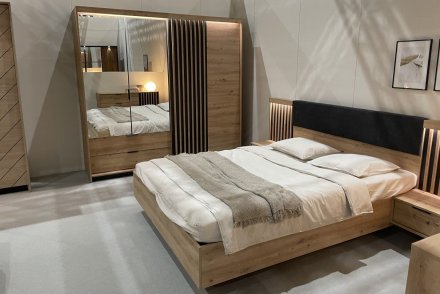 Шафа напівкупе для одягу Perfect Home Таллі / Tally 4-дверна з дзеркалом 4D2S/220 Дуб артизан/антрацит (PFH-091097) Шафа напівкупе для одягу Perfect Home Таллі / Tally 4-дверна з дзеркалом 4D2S/220 Дуб артизан/антрацит (PFH-091097)