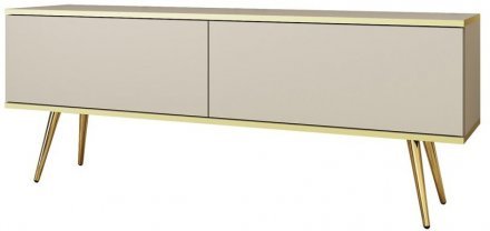 Тумба під телевізор Perfect Home Оро / Oro 2-дверна з золотими ніжками RTV135 Бежевий (PFH-091316)