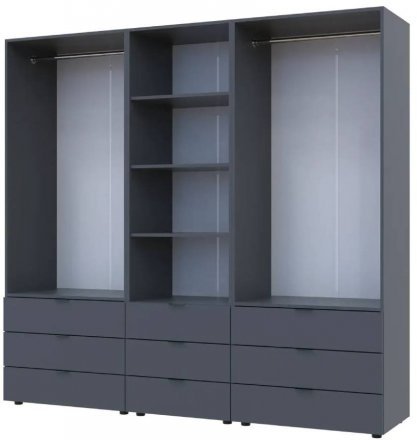 Шафа для одягу Doros Гелар Графіт 2+2ДСП з пеналом 215х49.5х203.4 (DRS-011916)