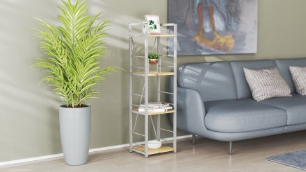 Етажерка 4/34 Ferrum-decor Серії Конект 120x34x28 сірий ДСП Дуб Артизан 16мм (FRD-104285) Етажерка 4/34 Ferrum-decor Серії Конект 120x34x28 сірий ДСП Дуб Артизан 16мм (FRD-104285)