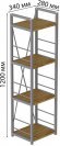 Етажерка 4/34 Ferrum-decor Серії Конект 120x34x28 сірий ДСП Дуб Артизан 16мм (FRD-104285)
