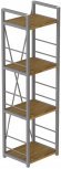 Етажерка 4/34 Ferrum-decor Серії Конект 120x34x28 сірий ДСП Дуб Артизан 16мм (FRD-104285)
