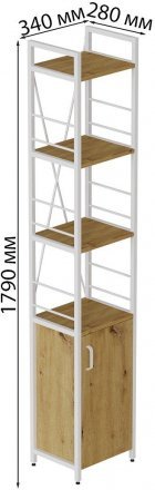 Етажерка 4/34 Ferrum-decor Серії Конект із тумбою 179x34x28 Білий ДСП Артизан (FRD-104475)