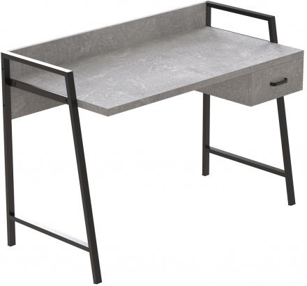 Письмовий стіл Ferrum-decor Комфорт 750x1000x600 Чорний метал ДСП Бетон 32 мм (FRD-103428)