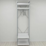Шафа Гардероб Уні секція 2 серії Конект Ferrum-decor 220x60x50см Сірий метал ДСП Білий 32 мм (FRD-104539)