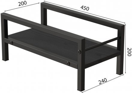 Підставка для системного блоку Ferrum-decor Нікі 21x24x45 Чорний ДСП Сосна Кембра 16мм (FRD-105288)