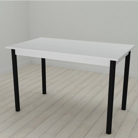 Стіл кухонний Ferrum-decor Беніта 75x120x80 Чорний ДСП Біле 16мм (FRD-106290) Стіл кухонний Ferrum-decor Беніта 75x120x80 Чорний ДСП Біле 16мм (FRD-106290)