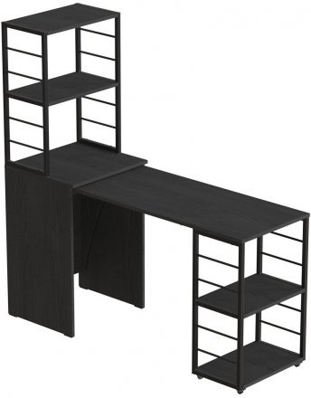 Стіл-тумба трансформер Смарт 3/1 з етажеркою Ferrum-decor 1430x1450x500 Чорний метал ДСП Сосна Кембра 16 мм (FRD-105111) Стіл-тумба трансформер Смарт 3/1 з етажеркою Ferrum-decor 1430x1450x500 Чорний метал ДСП Сосна Кембра 16 мм (FRD-105111)