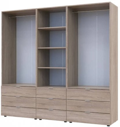 Шафа для одягу Гелар Дуб сонома 2+2ДСП з пеналом 215х49.5х203.4 (DRS-011917) Шафа для одягу Гелар Дуб сонома 2+2ДСП з пеналом 215х49.5х203.4 (DRS-011917)