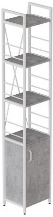 Етажерка 4/34 Ferrum-decor Серії Конект із тумбою 179x34x28 Білий ДСП Бетон (FRD-104476)