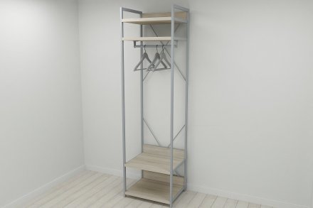 Шафа Гардероб Уні секція 2 серії Конект Ferrum-decor 220x60x50см Сірий метал ДСП Дуб Сонома 32 мм (FRD-104541) Шафа Гардероб Уні секція 2 серії Конект Ferrum-decor 220x60x50см Сірий метал ДСП Дуб Сонома 32 мм (FRD-104541)