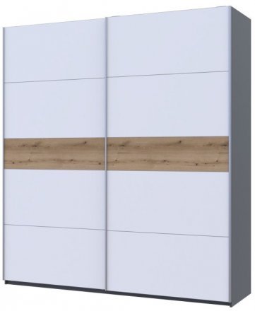 Шафа-купе двохдверна Doros G-Caiser 220х60х240 см Графіт/Білий/Дуб евок (DRS-011230) Шафа-купе двохдверна Doros G-Caiser 220х60х240 см Графіт/Білий/Дуб евок (DRS-011230)