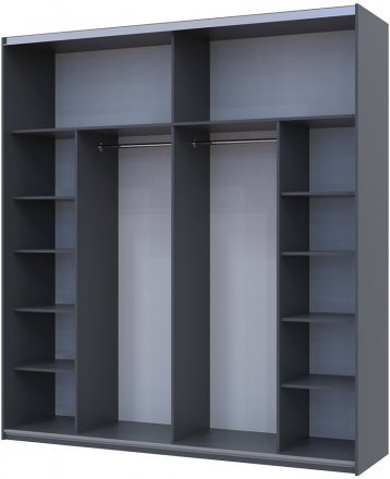 Шафа-купе двохдверна Doros G-Caiser 220х60х240 см Графіт/Білий/Дуб евок (DRS-011230) Шафа-купе двохдверна Doros G-Caiser 220х60х240 см Графіт/Білий/Дуб евок (DRS-011230)