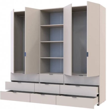 Шафа для одягу Doros Гелар Кашемір 2+2ДСП з пеналом 215х49.5х203.4 (DRS-011918)