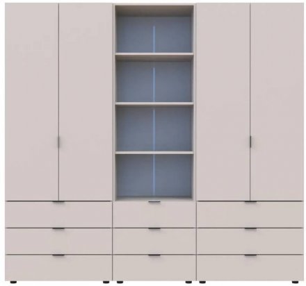 Шафа для одягу Doros Гелар Кашемір 2+2ДСП з пеналом 215х49.5х203.4 (DRS-011918)