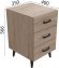 Тумба Віва 3 на конусних ніжках Ferrum-decor 56,5x35x40 Чорний метал ДСП Дуб Сан-Марино 16 мм (FRD-106822)