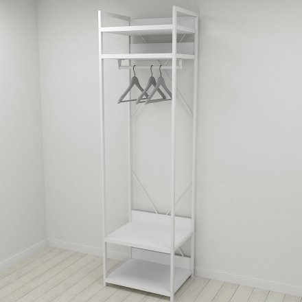 Шафа Гардероб Уні секція 2 серії Конект Ferrum-decor 220x60x50см Білий метал ДСП Білий 32 мм (FRD-104543) Шафа Гардероб Уні секція 2 серії Конект Ferrum-decor 220x60x50см Білий метал ДСП Білий 32 мм (FRD-104543)
