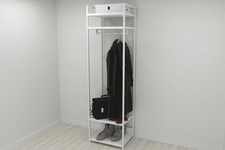 Шафа Гардероб Уні секція 2 серії Конект Ferrum-decor 220x60x50см Білий метал ДСП Білий 32 мм (FRD-104543) Шафа Гардероб Уні секція 2 серії Конект Ferrum-decor 220x60x50см Білий метал ДСП Білий 32 мм (FRD-104543)