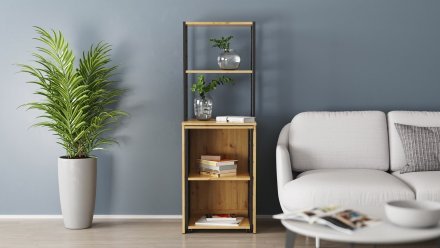 Стіл-тумба трансформер Смарт 3/1 з етажеркою Ferrum-decor 1430x1450x500 Чорний метал ДСП Дуб Артизан 16 мм (FRD-105114) Стіл-тумба трансформер Смарт 3/1 з етажеркою Ferrum-decor 1430x1450x500 Чорний метал ДСП Дуб Артизан 16 мм (FRD-105114)