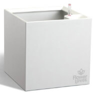 Розумний вазон Cubico Flower Lover 21 см 41118051 білий глянцевий