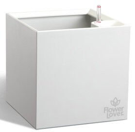 Розумний вазон Cubico Flower Lover 21 см 41118051 білий глянцевий