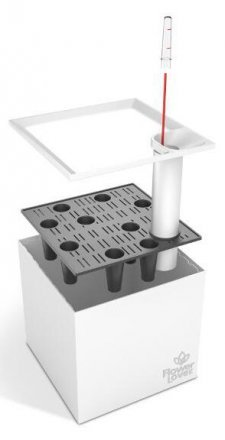 Розумний вазон Cubico Flower Lover 21 см 41118051 білий глянцевий