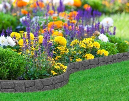 Декоративний бордюр для саду 9х2х120 см