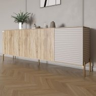 Комод на золотих металевих ніжках LION Грей 204x38x76,5 см Дуб сонома/Кашемір (LION-042638) Комод на золотих металевих ніжках LION Грей 204x38x76,5 см Дуб сонома/Кашемір (LION-042638)