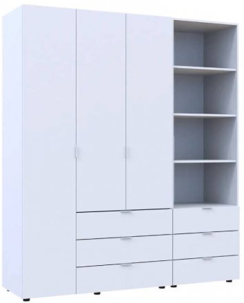 Шафа для одягу Doros Гелар Білий 3ДСП з пеналом 176.2х49.5х203.4 (DRS-011919)