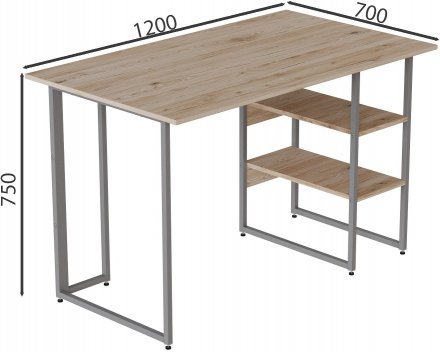 Комп'ютерний стіл Ferrum-decor Кевін 75x120x70 сірий ДСП Дуб Сан-Марино 32мм (FRD-101755)