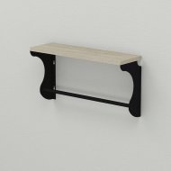 Полиця настінна Ferrum-decor Юзібі 270x600x150 метал Чорний ДСП Сонома 16 мм (FRD-102677)