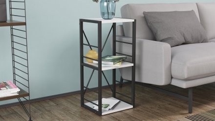 Етажерка 3/34 Ferrum-decor Серії Конект 73x34x28 чорний ДСП Біле 16мм (FRD-104289)